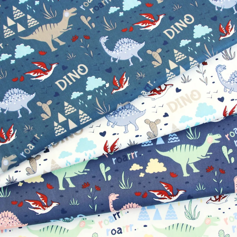 Dinasour Cotton Fabric Kids Cotton Patchwork Cloth DIY Sewing Quilting Dinasour Cotton Fabric Kids Cotton Patchwork Cloth DIY Sewing Quilting