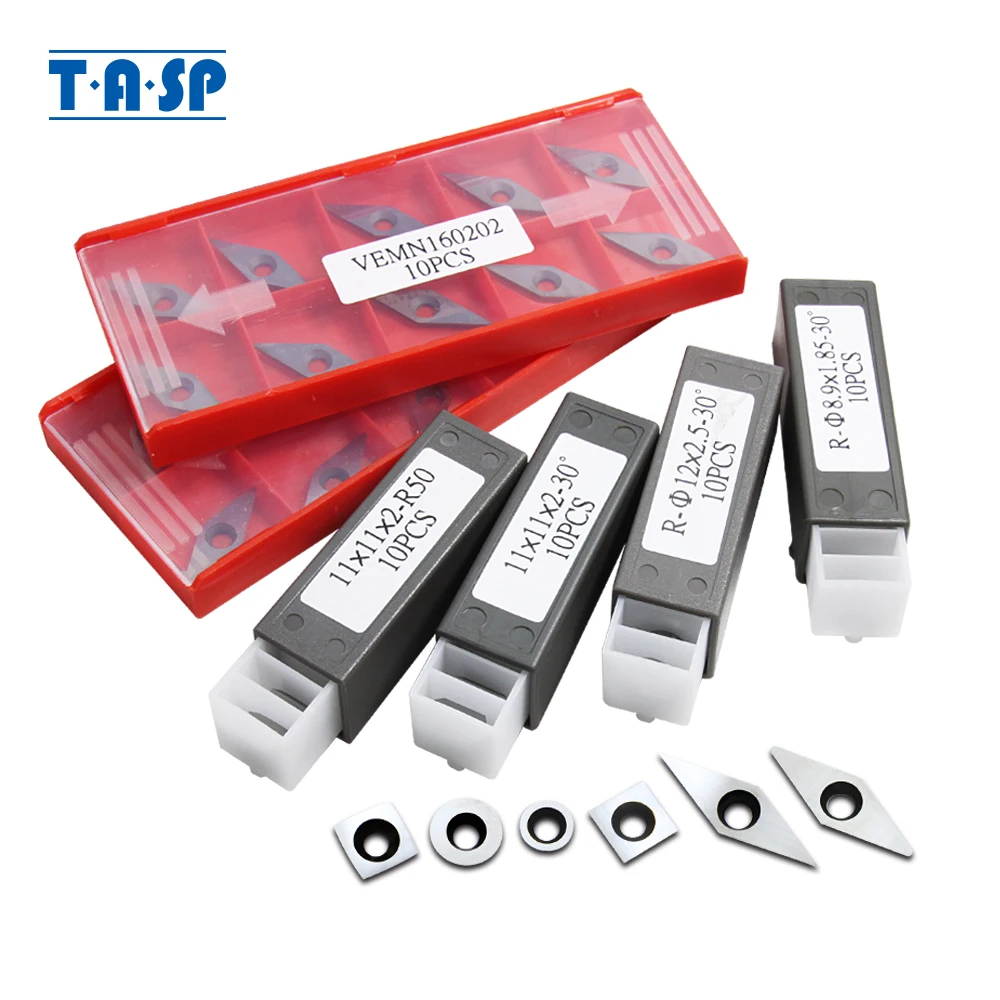 TASP 10 Uds inserto de carburo de cuchillos de moler madera herramientas de plaza diamante cortadores para madera herramientas de torneado