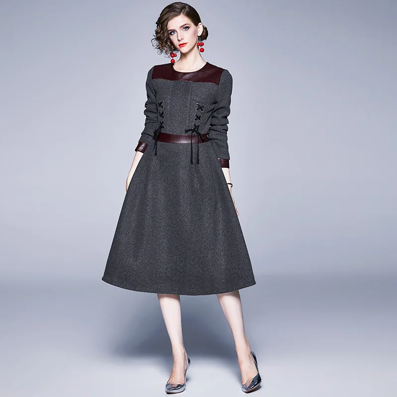 

Europe And America Autumn Clothing Knitted Dress 2019 New Style Waist Hugging Slimming Elegant Simple Mature Debutante Dress