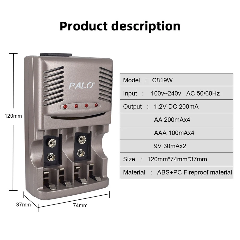 9V NiMH Rechargeable Battery + LED Indicator Smart Charger For Multimeter Microphone Remote Control KTV Use Crown Krone rechargeable nickel metal hydride batteries battery charger