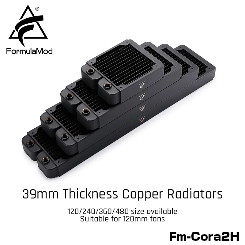 Fm-CoRa2H медный радиатор толщина 39 мм 120/240/360/480 черный подходит для 120 вентиляторов |