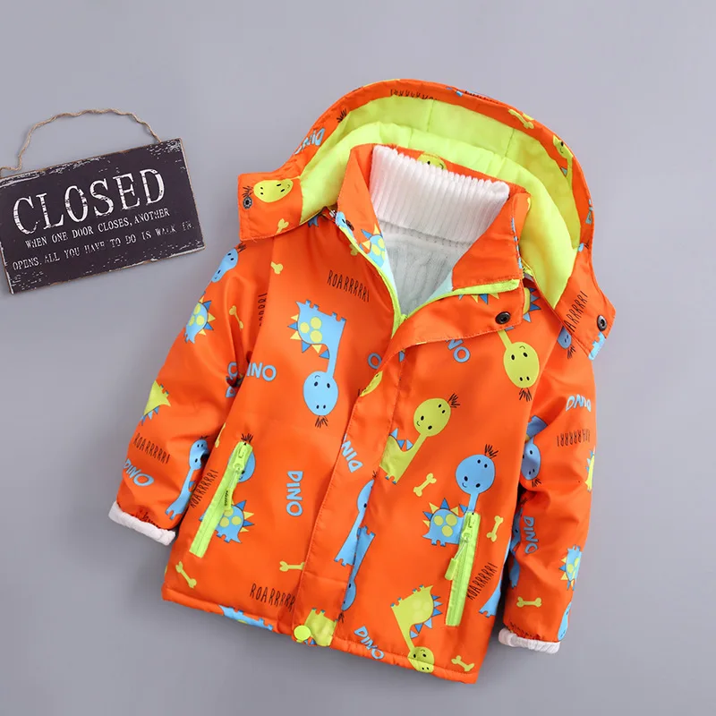 

Childrenswear CHILDREN'S Jacket 2018 Autumn Clothing New Style Cartoon Printed Western Style Coat plus Cotton Windproof Unisex T