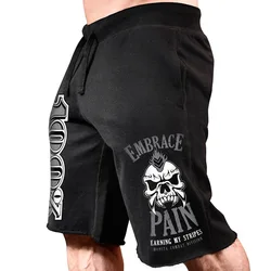 Short de sport pour hommes, Large imprimé, en coton, tendance, pour loisirs, exercices, course à pied 