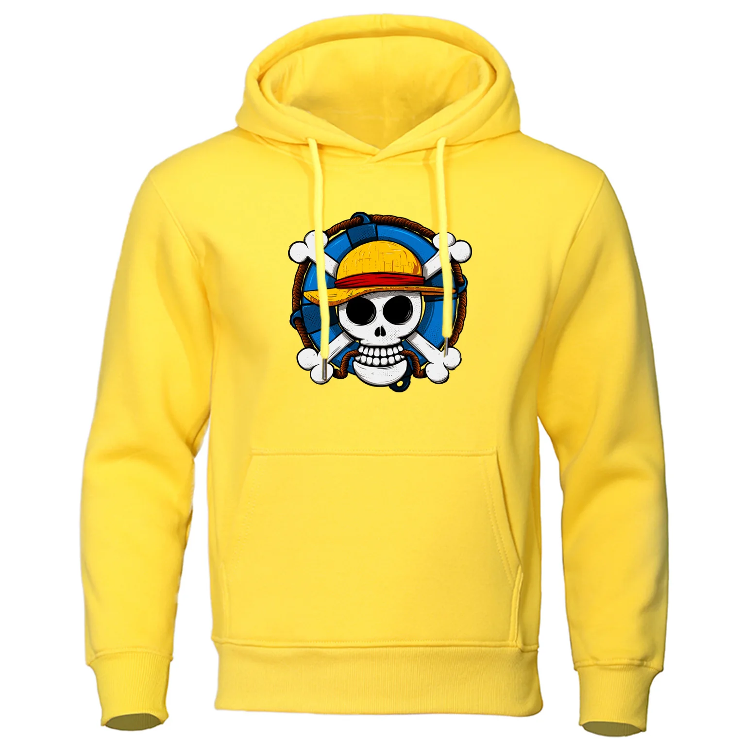 One Piece Autumn Pullover Skull Luffy Men's hoodie sweatshirts sweat homme Japanese Anime Harajuku Hip hop style hoodies coat | Мужская