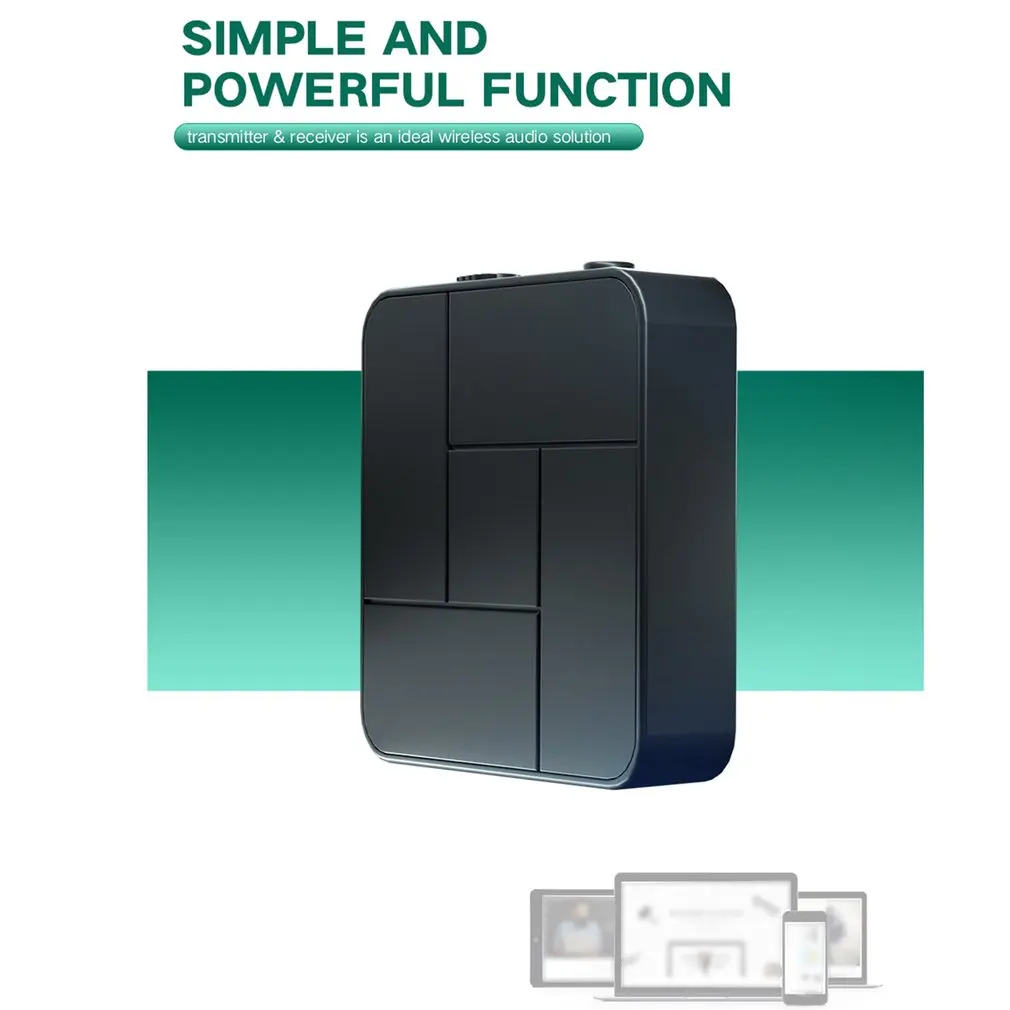 Distância sem Fio Receptor de Áudio sem Fio Adaptador de Áudio 2-em-1 de Longa Receptor Portátil Microfone Embutido 5.0 3 Computador e Escritório