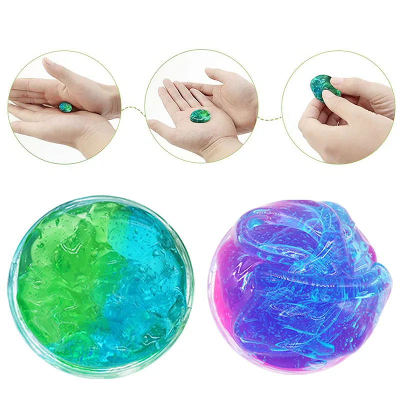 

DIY Clear Toys Crystal Mud Fluffy Slime Glue Gradient Color Cloud Slime Supplies Magic Sand Antistress Putty Clay