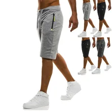 Летние однотонные шорты для досуга, бодибилдинг, пышные брюки на молнии, декорированные штаны, Мужская одежда, шорты для мужчин