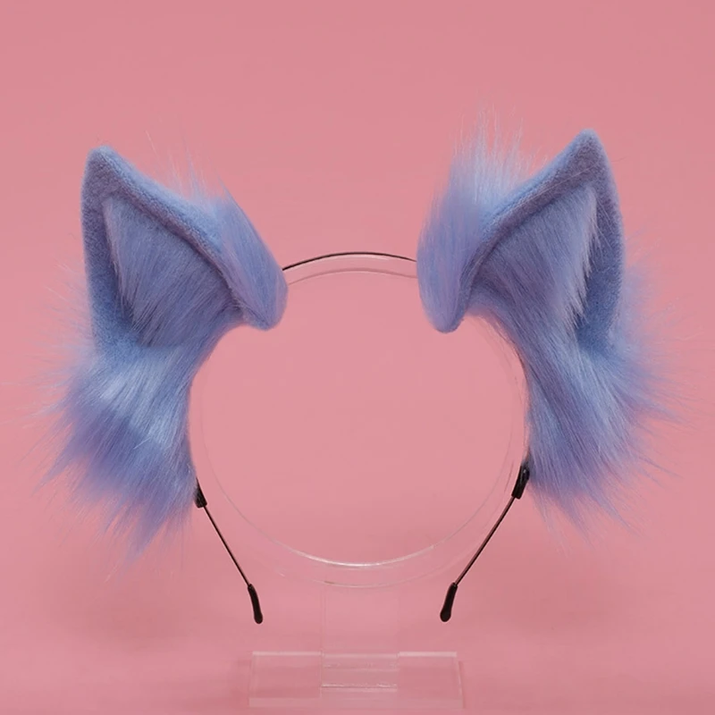 Handmade Cat Faux Fur Ears Headband Solid Color Fluffy Plush Animal Hair Hoop Anime Dress Party Cosplay Costume Hair Accessories sexy costumes for women