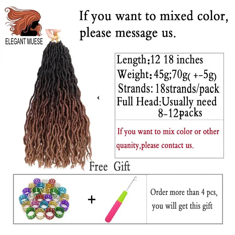 Синтетические волосы Nu Locs накладные на крючке косички дредлоки богиня Faux Curly