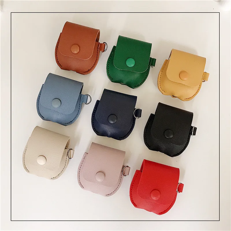 Чехол из натуральной кожи для AirPods 2, модные наушники, чехол для Airpods, силиконовый мягкий чехол с кабелем, Органайзер