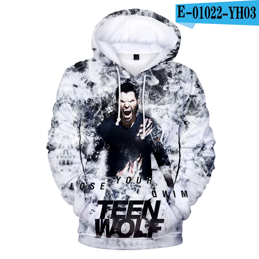 3D США ТВ серии Teen Wolf 3D толстовки мужчины/женщины новое поступление белый Уличная пара пальто Высококачественная Толстовка Толстовки - Цвет: 3D