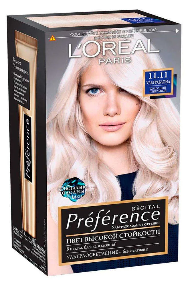 Краска для волос «Preference» L'Oreal Paris, 11.11 Пепельный Ультраблонд