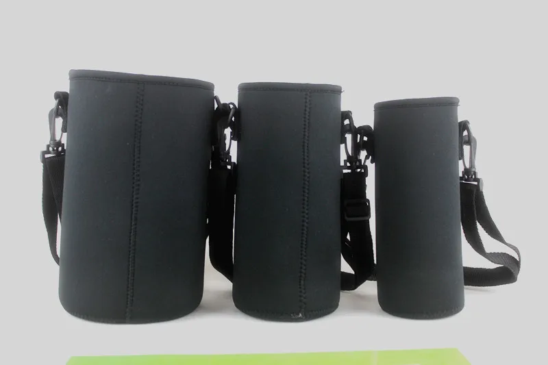 

2pcs/lot 64OZ 36OZ 18OZ Water Bottle Cover yeti Bag Adjustable Neoprene Water Pouch Holder Shoulder Strap rtic Black Bottle