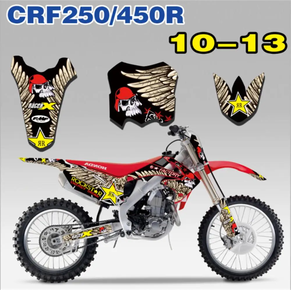 Графика и фоны наклейки Наборы для Honda CRF250R CRF250 2010-2013 CRF450R CRF450