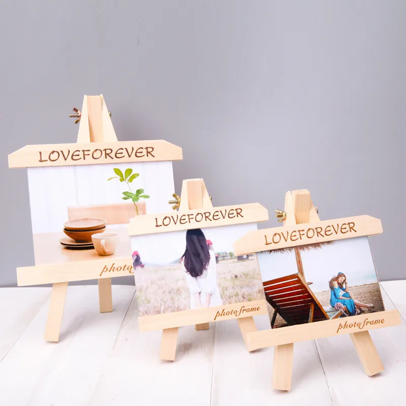 #*Cheap Creative Wood Tripod Photo Frame Indoor Put Multi function Desktop Home Furnishing Decoration Children #039;s Photo Certificate Frame