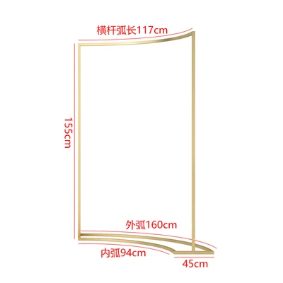 Diy Изогнутые магазины одежды дисплей руководящие принципы вешалка для одежды - Цвет: 155cm high