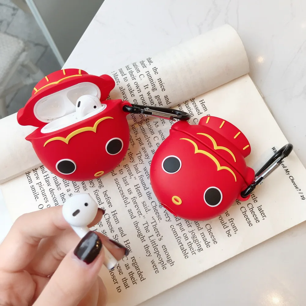 FORTUNE 3D Мягкий силиконовый чехол LUCKY cryprinus carpiod FISH Airpods милый подарок для Apple Airpods2 Bluetooth наушники чехол