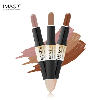 

IMAGIC 2 in 1 Double-ended Highlighter Contour Stick 3D Make Up Highlighter Bronzer Creamy Brightening Concealer Highlighter Pen
