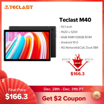Teclast-Tableta M40 de 10,1 pulgadas, 1920x1200, red 4G, UNISOC T618, ocho núcleos, 6GB RAM 128GB ROM, PC, Android 10, Wifi Dual, tipo-c