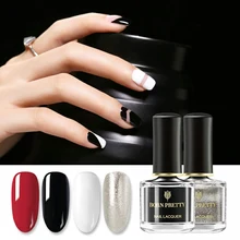 BORN PRETTY 6 мл Лак для ногтей цветной черный, красный, белый, золотой, серебряный обычный лак для ногтей покрытые лаком ногти дизайн для маникюра своими руками