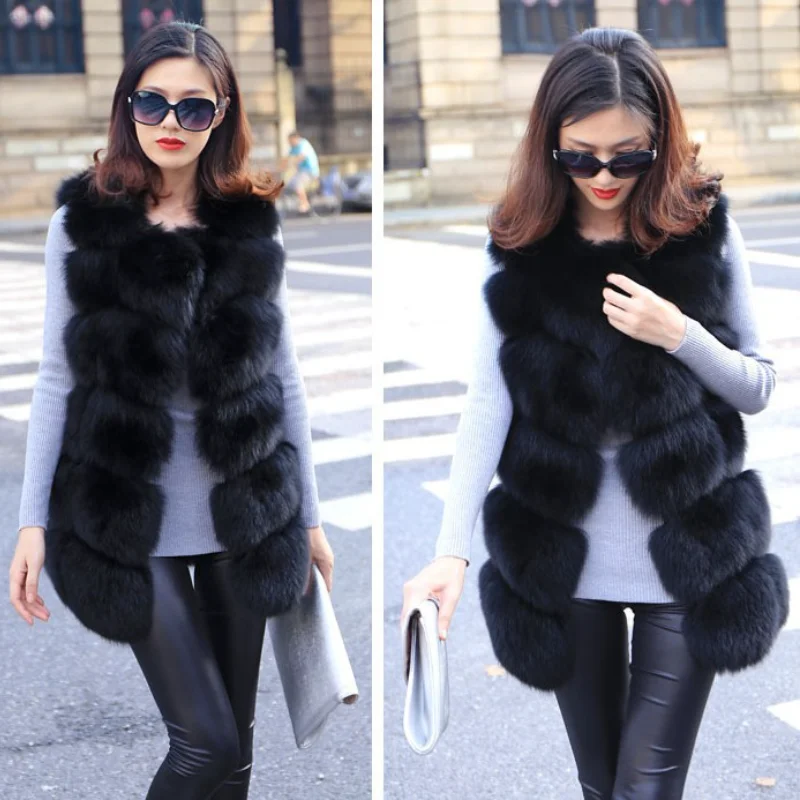 Женский жилет из искусственного меха осенне-зимняя новая безрукавка