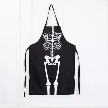 

Halloween Skeleton Apron Halloween Element Pattern Adjustable Apron Kitchen Cooking Baking Apron Furniture Kitchen Supplies