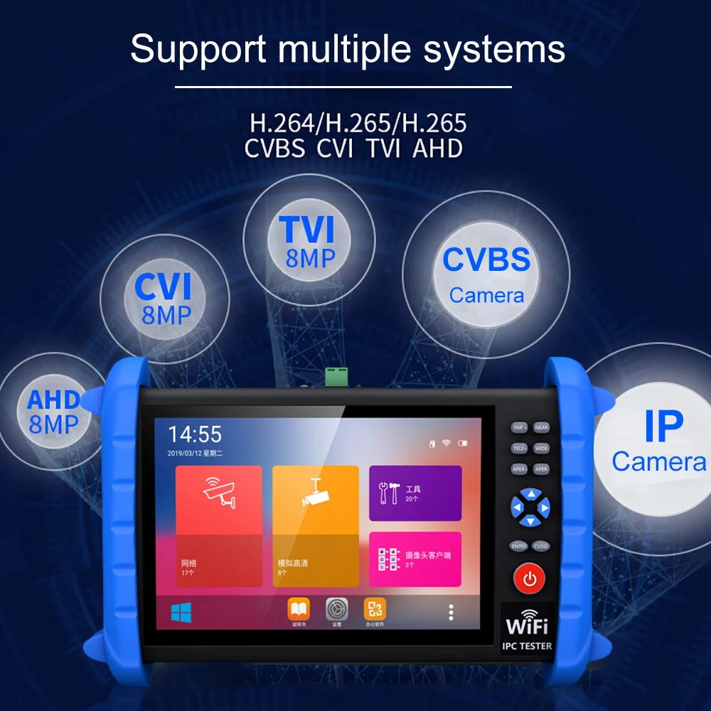 4K HD CCTV тестер 8MP IP камера с портом POE HDMI Out монитор многофункциональный AHD CVI TVI CVBS SDI