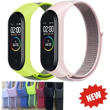 OLLIVAN New Stick Nylon Loop Wrist Strap For Xiaomi Mi Band 4 3 Bracelet Sport Loop Watchband For MiBand 3 4 Breathable Band4
