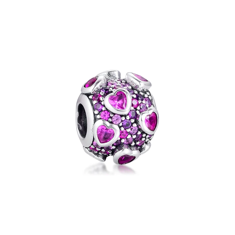 

100% 925 Sterling Silver Explosion of Love Charm Beads Fits Europe Bracelet trinket Jewelry for Women Men DIY Making kralen