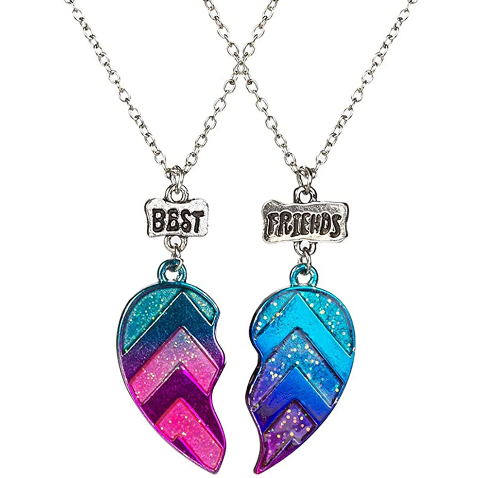 Винтажные ожерелья Best Friend Детские Bff с половиной сердца геометрические украшения