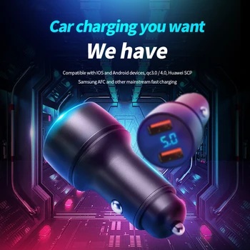 

XUNMA 45W Quick Charge 4.0 3.0 USB Car Charger for Xiaomi Mi Huawei Supercharge SCP QC4.0 QC3.0 Fast PD USB C Car Phone Charger
