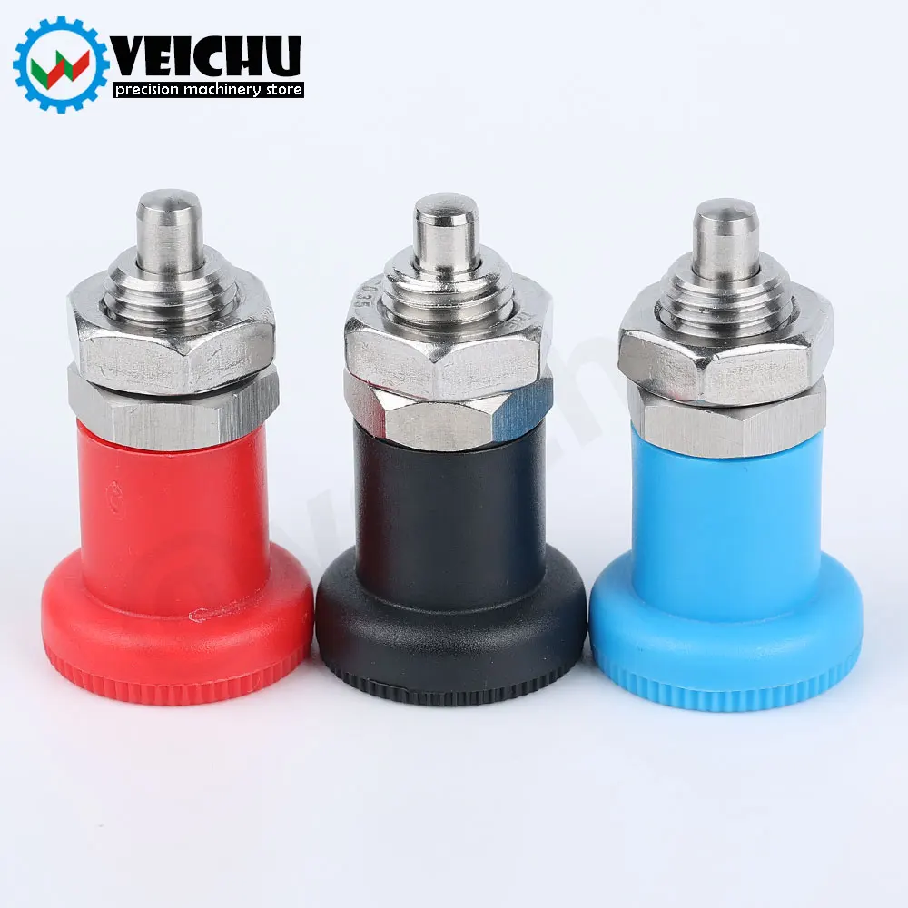 VEICHU 스테인리스 탄소강 잠금 및 포지셔닝 인덱스 볼트, VCN216, 3 가지 색상 플라스틱 손잡이, M12, M16 인덱싱 플런저