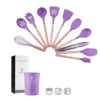 

11pcs/set Non-Stick Silicone Kitchen Utensil Spatula Spoon Cooking Tool Cookware