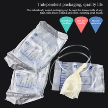 5 pieces Medical latex sleeve type disposable urine bag Male Drainage bag 1000ML Urine collector with