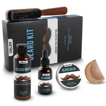 

Men Beard Oil Balm Moustache Wax Set for Styling Beeswax Moisturizing Smoothing Gentlemen Beard Care Healthy Moustache Wax