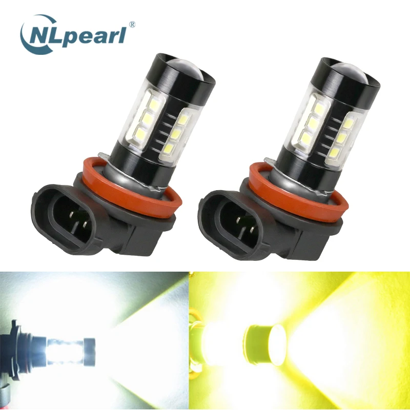 NLpearl 2x Противотуманные фары Дневные Фары Лампы H8 H11 светодиодный 3000K 6000K H16 H10 H1 H3 H7