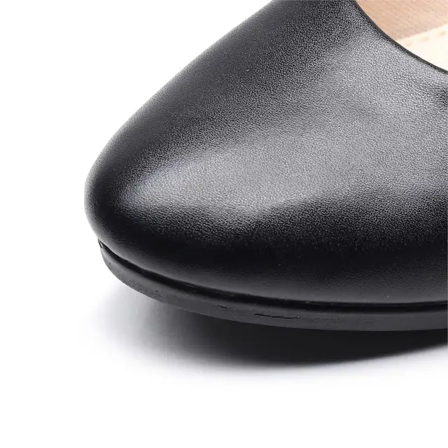 Women Ballet Shoes Black Women Wedges Casual PU leather Shoes Office Work Boat Shoes Cloth Sweet Loafers Womens Classics Shoes 3
