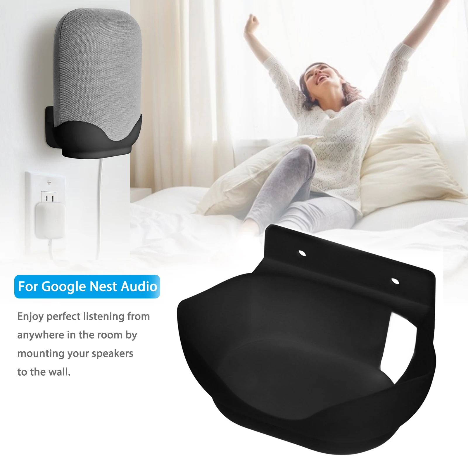 Per Google Nest Audio Smart Speaker Supporto Da Parete Supporto Per Cavo Integrato Supporto Per Scatola Audio Supporto Per Staffa Accessori Per Altopa