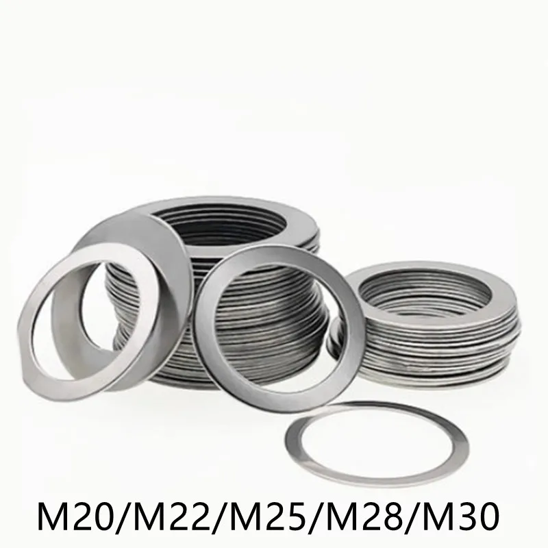 jiuxinyun 10 stuks M20 M22 M25 M28 M30 roestvrijstalen sluitring, ultradunne afdichting, dunne ring, dikte 0,1 mm, 0,2 mm, 0,3 mm, 0,5 mm, 1 mm (kleur: dikte 0,2 mm, maat: M25 x 35