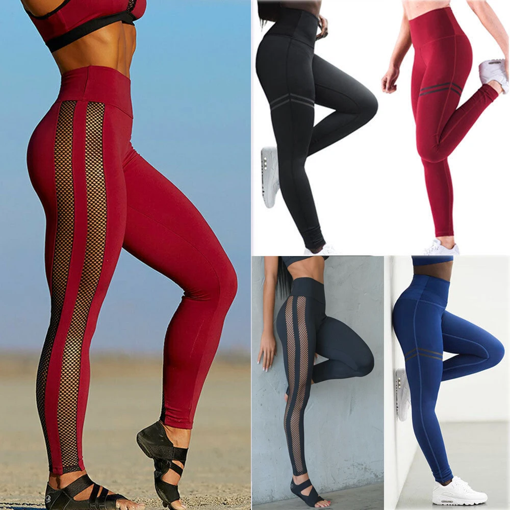 Womens Fitness Leggings Running Gym Sport High Waist Jogging Pants Trousers