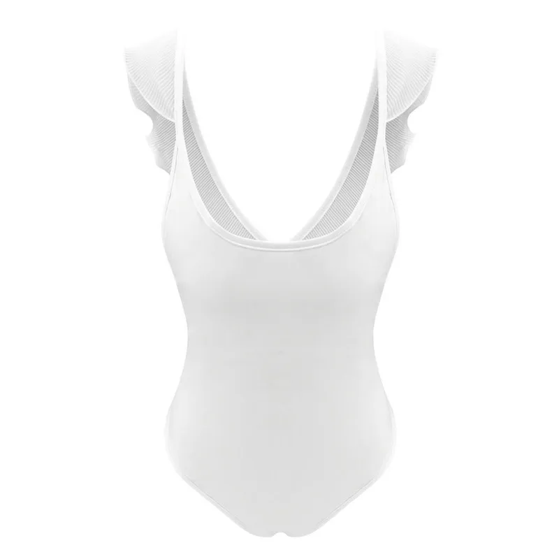 white overalls Летний сексуальный женский комбинезон на шнуровке с открытой спиной, облегающий купальник с круглым вырезом, женские пляжные Комбинезоны Macacao Feminino - Цвет: white overalls