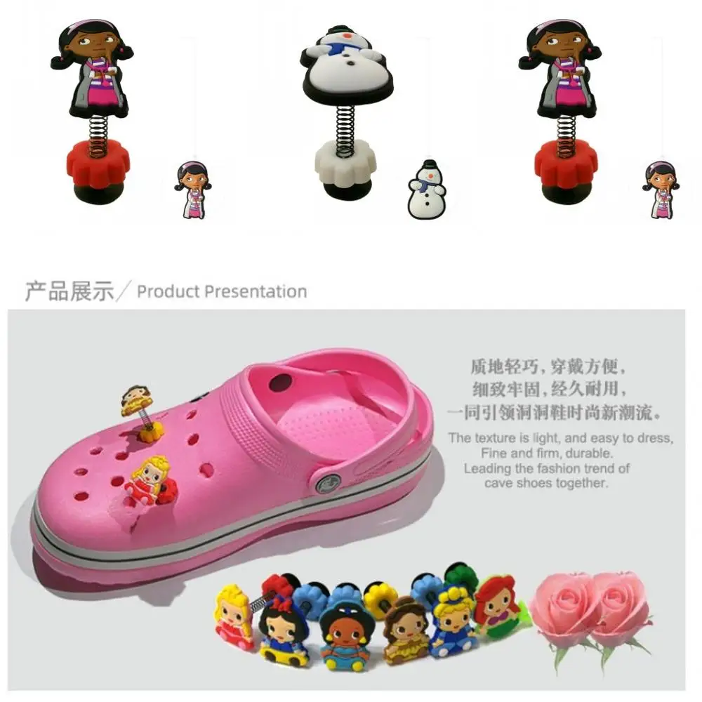 

1pc Doc Mcstuffins Standing Flat Spring shoe charms PVC shoe accessories shoe decoration for croc jibz Kids Party X-mas Gift