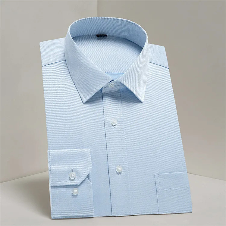 Men Dress Shirt Long Sleeve Shirts Solid Male Clothing Shirts 4XL