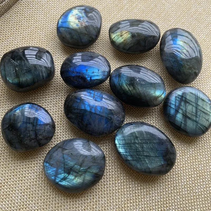 54.05 Cts 100% Natural Azul Llamativo Labradorita Ovalado Cabujón