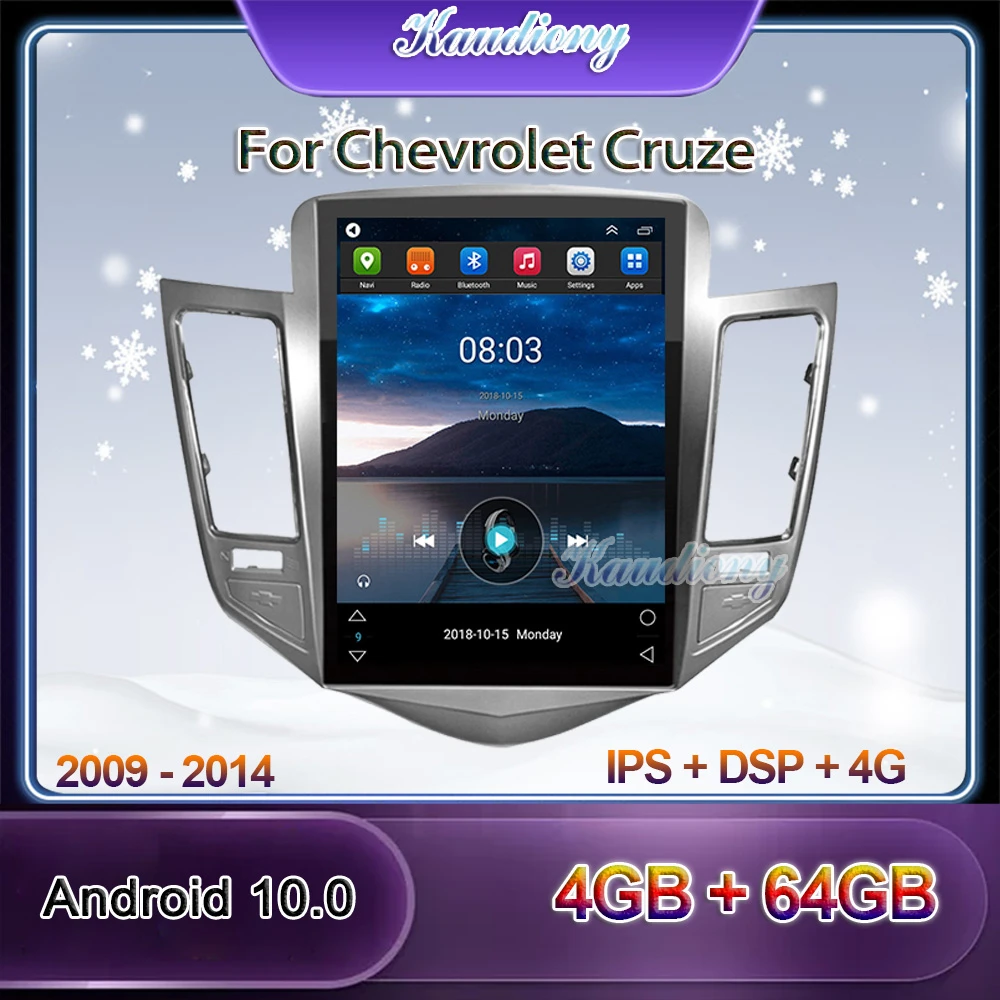 Автомагнитола Kaudiony 10 4 дюйма Dvd-плеер в стиле Tesla Android 0 GPS 4G BT | Автомобили и