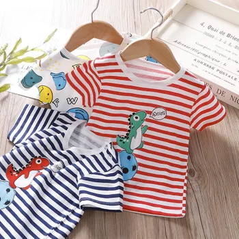 

Summer Children Cotton T-shirt Baby Boybaby Girl Short Sleeve Cute Cartoon 1-6 Years Old Short Sleeve Top