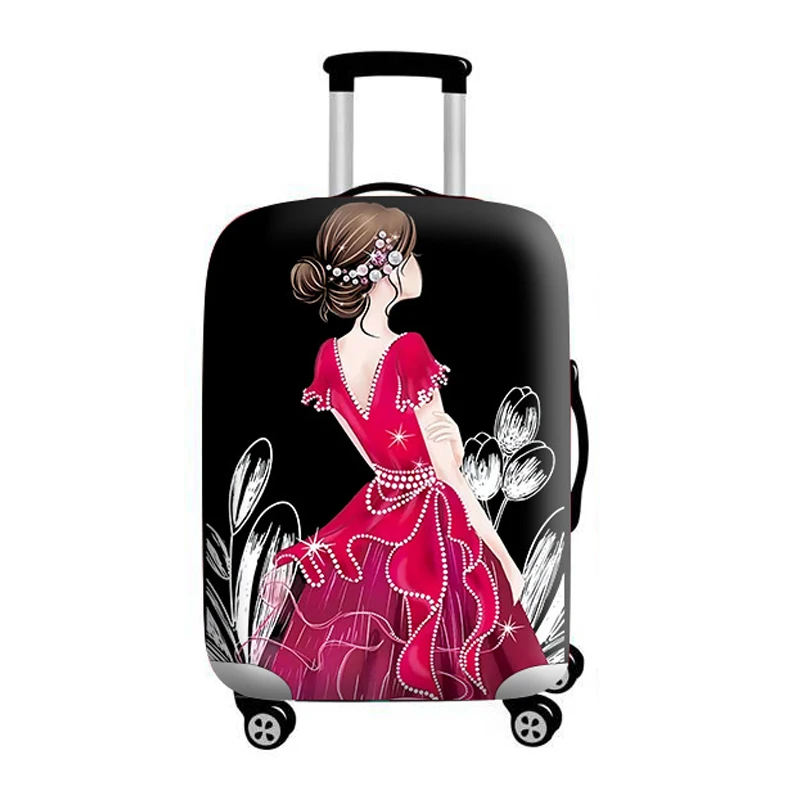 TRIPNUO Чехол для багажа с 3D рисунком, защитный чехол с милыми животными, эластичный чехол для 18-32 дюймов, XL, аксессуары для путешествий - Цвет: 54