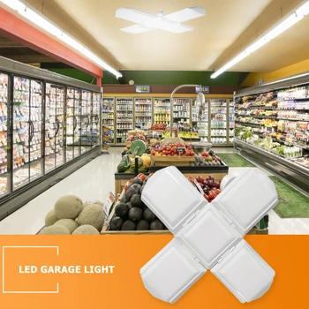 

LED Foldable Garage Light Adjustable Light Bulb E27 Square Football Lamp Blade Angle Adjustable for Home Garage Lighting