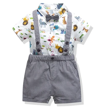 

2020 New Summer Kids Boys Bow Clothes Sets Baby Gentleman Hort T Shirt Pants Toddler Boy Clothing Casual Kids Outfits Baby