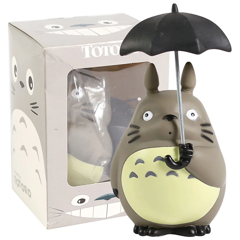 

Miyazaki Hayao My Neighbor Totoro with Umbrella PVC Figure Spirited Away No Face Man Collectible Model Toy Garden Decoration